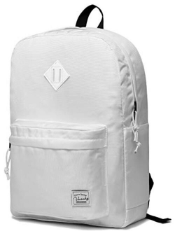 Lightweight Backpack for School, VASCHY Classic Basic Water Resistant Casual Daypack for Travel with Bottle Side Pockets