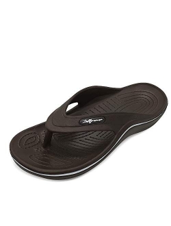 LUFFYMOMO Mens Arch Support Sandals Sport Toe-Post Flip Flop Casual Comfort Thong