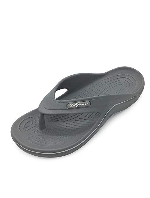 LUFFYMOMO Mens Arch Support Sandals Sport Toe-Post Flip Flop Casual Comfort Thong