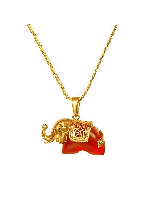 Lucky Elephant Pendant 18k Gold Plated/Platinum Plated Rhinestone Crystal Necklace