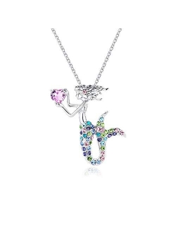 Kjiasiw Mermaid Pendant Necklace Jewelry Crystal Pendant Gift for Girls Women