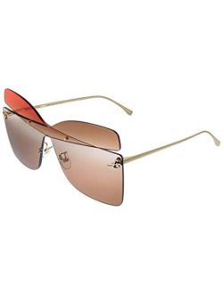 FF0399/S G63 Red Gold FF0399/S Square Sunglasses Lens Category 2 Size 63m