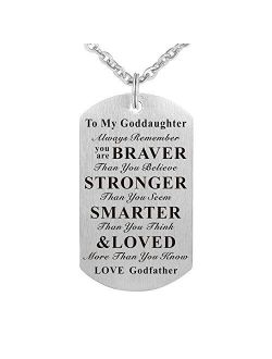 Kisseason Godson Goddaughter Gift Jewelry Keychain Pendant Necklace from Godfather Godmother Godparents