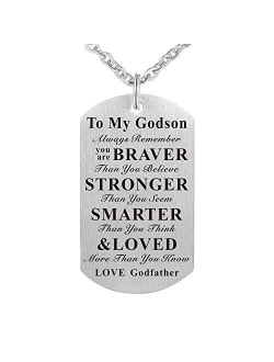 Kisseason Godson Goddaughter Gift Jewelry Keychain Pendant Necklace from Godfather Godmother Godparents