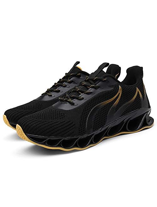 GOMNEAR Running Shoes Men Fashion Casual Lace Up Breathable Stylish Sneakers Athletic Walking Shoes