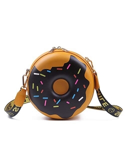 LUI SUI Girls Doughnut Cross Body Purse Bags PU Circular Shoulder Bag Handbag for Women