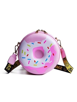 LUI SUI Girls Doughnut Cross Body Purse Bags PU Circular Shoulder Bag Handbag for Women