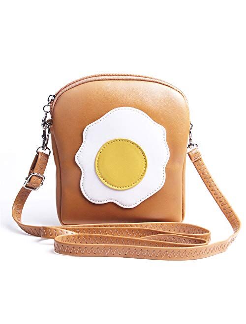 SUKUTU Girls Cupcake Popcorn Egg PU Leather Crossbody Bag Shoulder Bag Small Purse and Cell Phone Bag