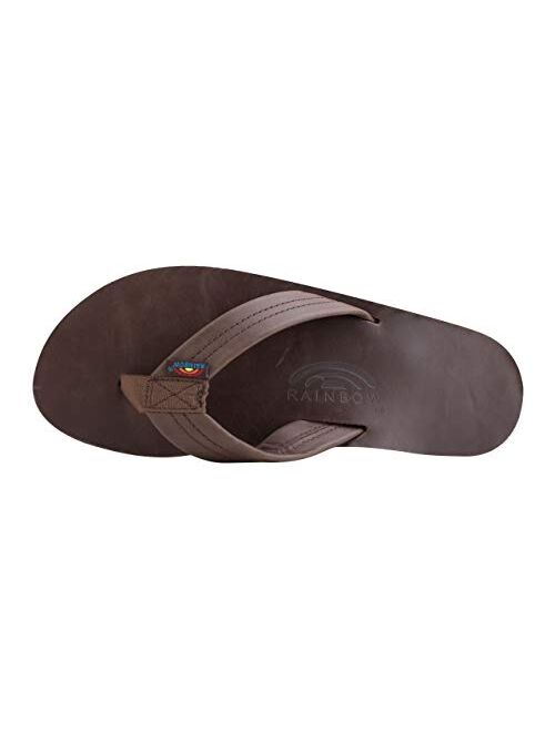 Rainbow Sandals Men's Premier Leather Double Layer with Arch Wide Strap, Classic Mocha, Men's