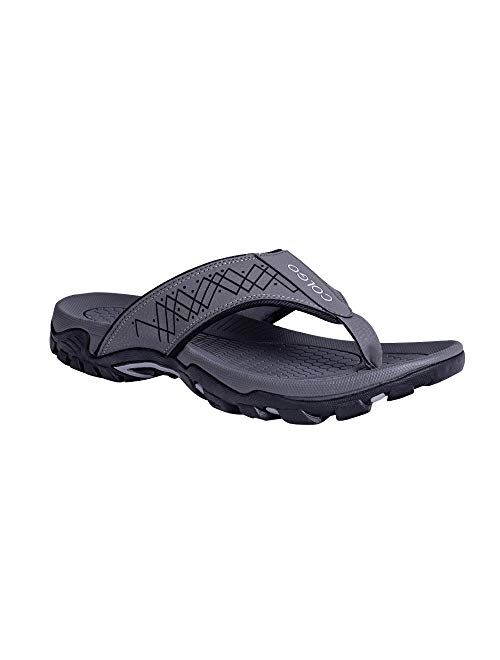 COLGO Flip Flops for Men with Arch Support Casual Comfort Mens Thong Sandals Indoor Outdoor Sport Walking Beach Sandals