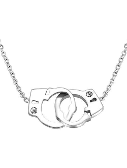 Jude Jewelers Stainless Steel Handcuff Infinity Interlocking Circle Collar Statement Necklace