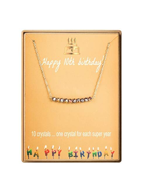 18th Birthday Gifts Necklace for Girls S925 Sterling Silver Necklace 18 Crystal Beads for 18 year old Girl Jewelry Gift for Her