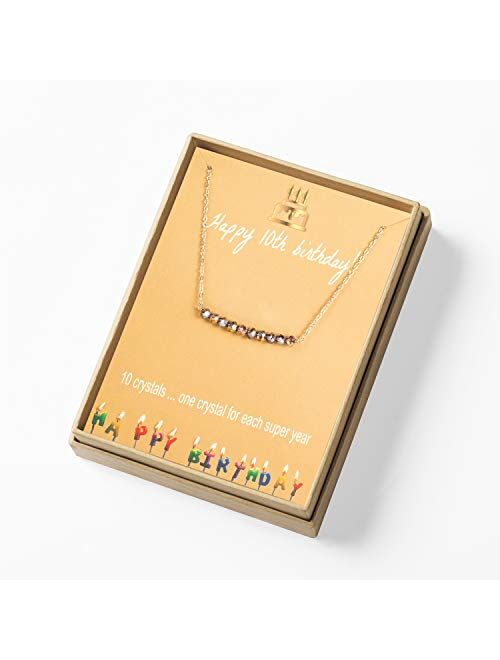 18th Birthday Gifts Necklace for Girls S925 Sterling Silver Necklace 18 Crystal Beads for 18 year old Girl Jewelry Gift for Her