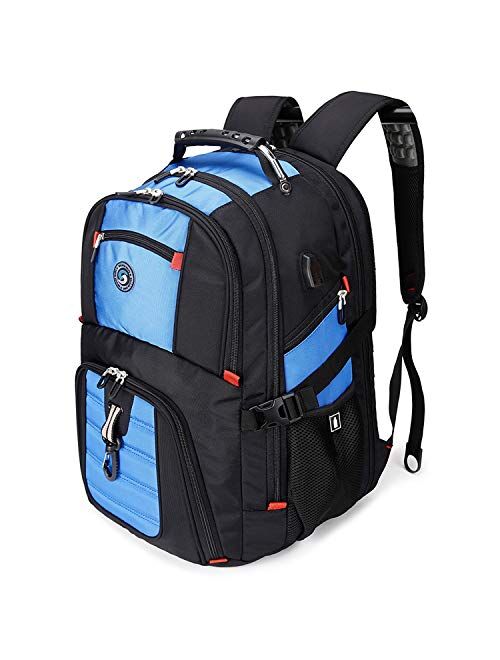 Extra Large 50L Travel Laptop Backpack with USB Charging Port Fit 17 Inch Laptops for Men Women