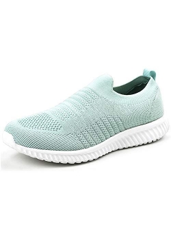 Akk Walking Shoes for Women - Slip on Memory Foam Lightweight Sneakers