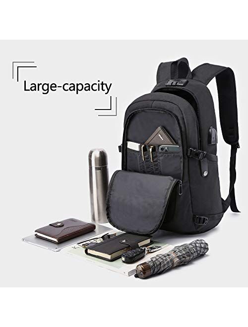 Durable Laptop Backpack Water Resistant Anti-Theft Bag with USB Charging Port and Lock