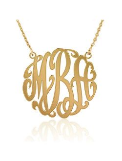 Joelle Monogram Necklace Sterling Silver Custom Any Initial Name Necklace for Women Girls