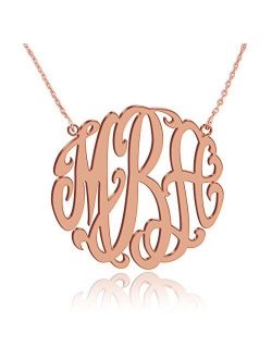 Joelle Monogram Necklace Sterling Silver Custom Any Initial Name Necklace for Women Girls