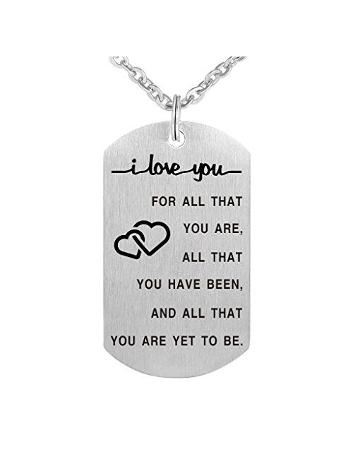 I Love You for All That You are Pendant Necklace with Key Ring Amazing Handmade Gift