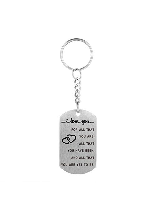 I Love You for All That You are Pendant Necklace with Key Ring Amazing Handmade Gift