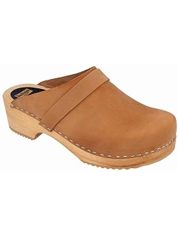 Vollsjo Men's Genuine Leather Wooden Clogs