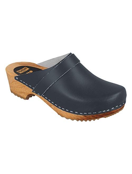 Vollsjo Men's Genuine Leather Wooden Clogs