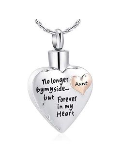 constantlife Grandpa/Grandma/Dad/Mom/Son/Daughter/Brother/Sister Urn Necklace for Ashes Keepsake Cremation Jewelry Heart Charm