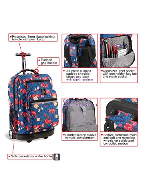 J World New York Sundance Laptop Rolling Backpack