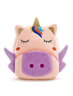 Cute Toddler Backpack Toddler Bag Plush Animal Cartoon Mini Travel Bag for Baby Girl Boy 2-6 Years