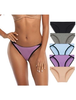 QOVOQ Womens Underwear, Stretch High Cut Full Coverage Hipster Soft Cotton Active Sport Briefs Ladies Panties for Women