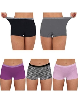 Womens Boyshort Underwear Seamless Panties No Show Boxer Briefs 5 Pack