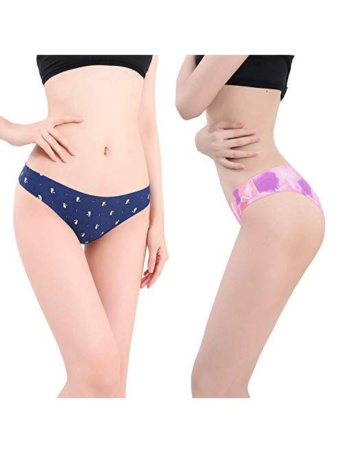 Kingfung Womens Seamless Underwear Bikini Nylon Spandex Women's Panties