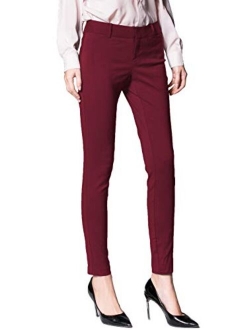 SATINATO Women's Casual Work Pants Skinny Slacks Leggings Comfort Mid Rise