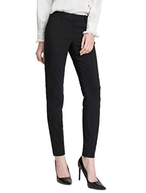 SATINATO Women's Casual Work Pants Skinny Slacks Leggings Comfort Mid Rise