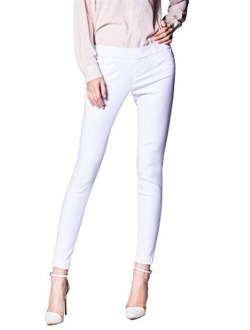 SATINATO Women's Straight Pants Stretch Slim Skinny Solid Trousers Casual Business Office