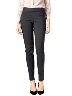 SATINATO Women's Straight Pants Stretch Slim Skinny Solid Trousers Casual Business Office