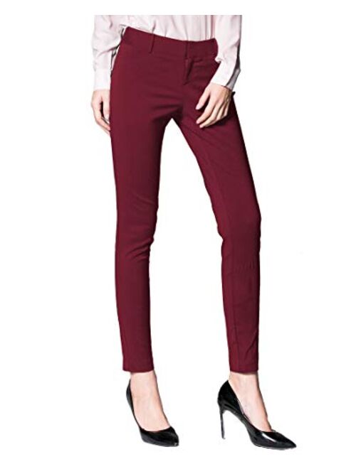 SATINATO Women's Straight Pants Stretch Slim Skinny Solid Trousers Casual Business Office