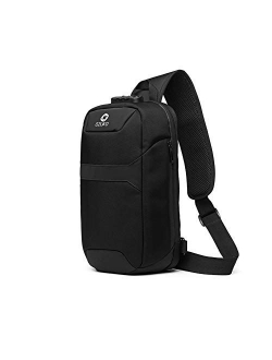 Anti Theft Sling Bag Shoulder Crossbody Backpack Waterproof Chest Bag with USB Charging Port Lightweight Casual Daypack