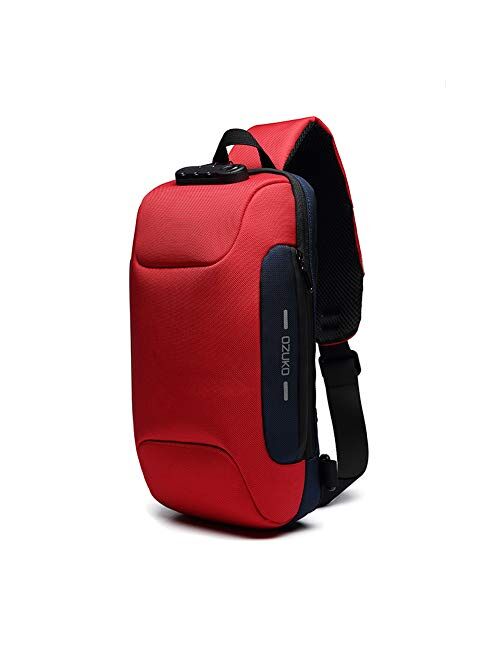 Anti Theft Sling Bag Shoulder Crossbody Backpack Waterproof Chest Bag with USB Charging Port Lightweight Casual Daypack