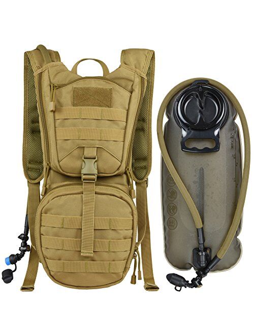 MARCHWAY Tactical Molle Hydration Pack Backpack with 3L TPU Water Bladder, Military Daypack for Cycling, Hiking, Running, Climbing, Hunting, Biking