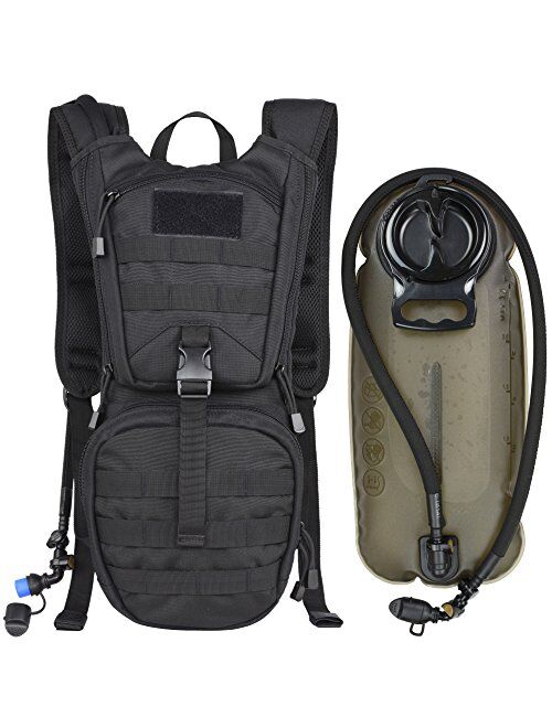 MARCHWAY Tactical Molle Hydration Pack Backpack with 3L TPU Water Bladder, Military Daypack for Cycling, Hiking, Running, Climbing, Hunting, Biking