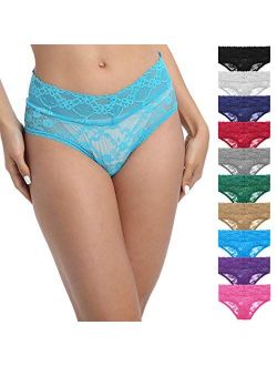 Pmrxi Pack Of 8 Sexy Women's Underwear Cheeky Hipster Lace Pantines, Assorted Different Lace Pattern & Colors