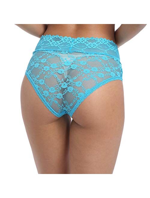 Pmrxi Pack Of 8 Sexy Women's Underwear Cheeky Hipster Lace Pantines, Assorted Different Lace Pattern & Colors