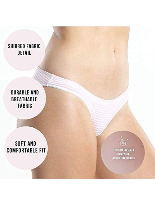 Emprella Womens Cotton Bikini Underwear Set, Seamless Ladies Panties | 10 Pack