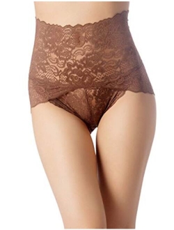 iB-iP Women's Knickers Lace See-Through Underwear Sheer High Waist Hipster Panties