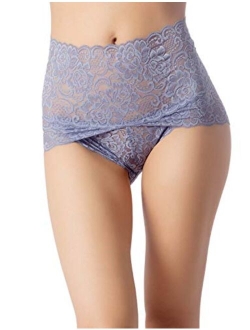 iB-iP Women's Knickers Lace See-Through Underwear Sheer High Waist Hipster Panties