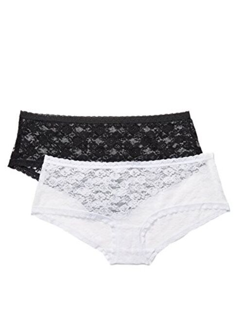 Iris & Lilly Women's Maxi Brief in Soft Lace, Pack of 2