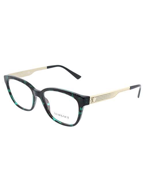 Versace Versase VE3240 5076 52 Green Havana Woman Square Eyeglasses