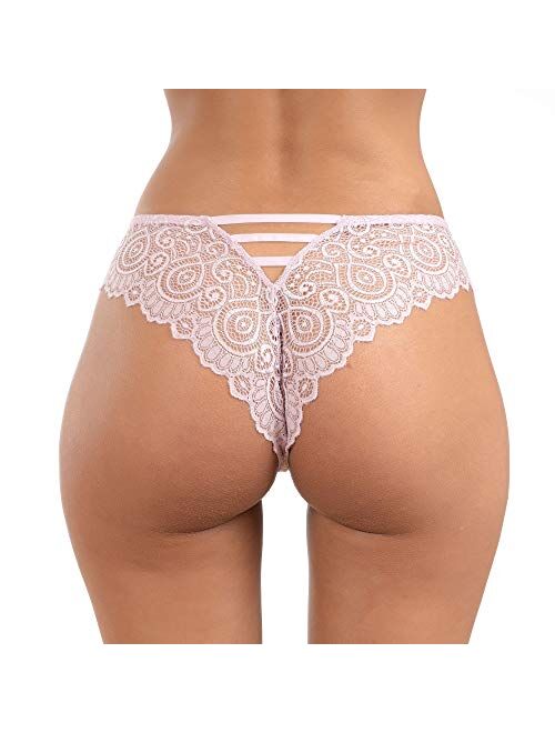 Alyce Intimates Pack of 6 Womens Lace Bikini