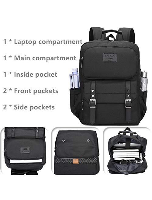 Laptop Backpack College Backpacks Bookbag Vintage Backpack Bookbags Water Resistant Back Pack for Women Men fit 15.6 inch